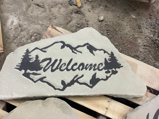 ''Mountains'' Engraved Welcome Stone