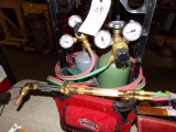 Portable Cutting Torch Set, Lincoln, With Tanks, Regulators, Torch, Hoses,
