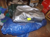 Group of Poly Tarps, Blue, Green, Silver (Upstairs) Buyer to Remove