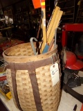 Group With Pack Basket, Tip-Ups and (2) Fishing Poles