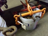 Bucket With (2) Chains and (2) Ratchet Binders