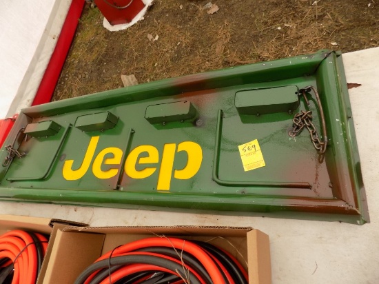 New, Tin, Minitature Jeep Tailgate, 35''