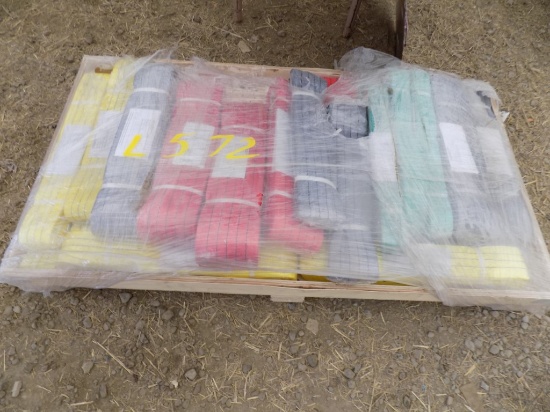 Pallet Of Assorted Rigging Slings, 12T-30T, 2-6 Meters, SOLD AS A LOT (22 P