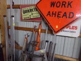 Group with Several Construction Signs & Stands