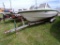 Glastron Closed Bow Fiberglass Boat on Tandem Axle Trailer, 302 Evinrude In