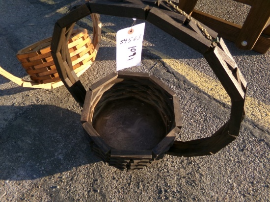 Dark Stained Amish Made Hanging Planter (4568)