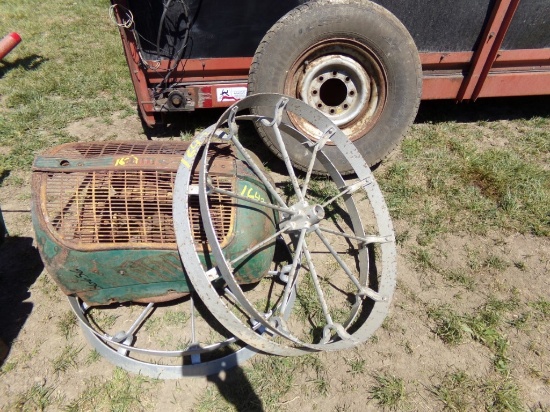 (2) Steel Rims & Tractor Grill