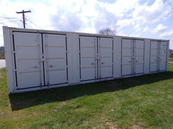 New, 40' Storage Container, 4-Dbl.Side Doors, 1-Dbl. Rear Door, Used 1 Trip