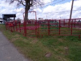 New 11 Pc. Red Corral with 12' Panels and a 4' Ride Thru Gate (5409)