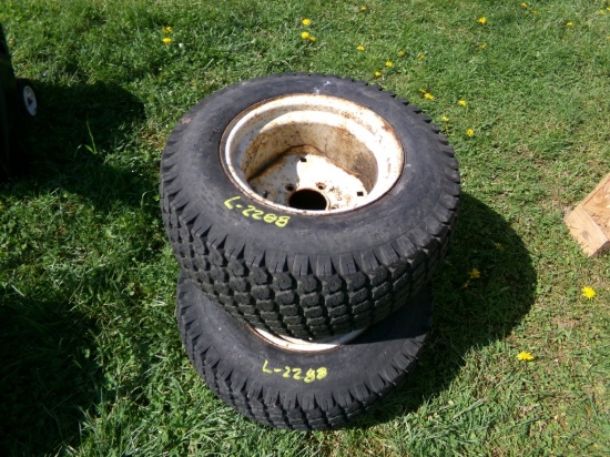 Pair Of Cub Cadet, 5-Lug Wheels, Tires Are Dry But Hold Air (5809)