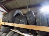 (6) Tires on Top Shelf Left Side, (3) 235/60 R17, (1) 225/75 R16, (1) 165/7