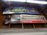 (2) Banners on Wall, Goodyear and SnapOn/Verus
