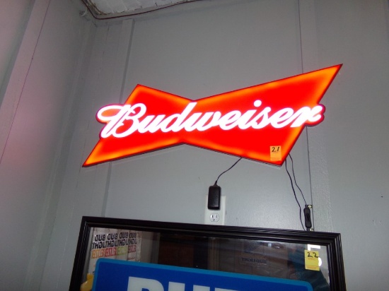 Light Up Budweiser Sign, Works (Pool Room)