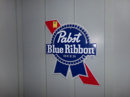 Pabst Blue Ribbon Tin Sign (Pool Room)