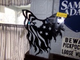 Black Steel Patriotic Eagle Cut Out Sign
