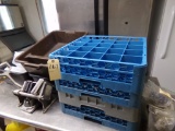 (4) Dishwasher Trays and (3) Bus Totes With a Few Misc Containers (Back Roo