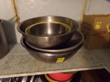 Group of Assorted Size Stainless Mixing Bowls (Storage Room)