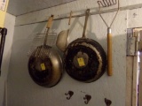 (2) Large Frying Pans and a Strainer (Storage Room)