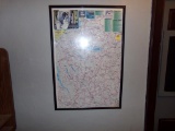 Framed Central NY Snowmobile Trail Map (Entrance Way)