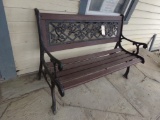 Cast Iron  and Wood Bench (Front Porch)