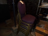 (5) Maroon and Gold Cushioned Dining Chairs (Kitchen Basement)