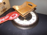 Antique Looking Clock (Not Old) Bread Daily Tin Sign and Wooden Bread Tray