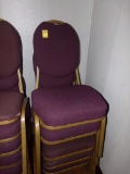 (5) Maroon and Gold Cushioned Dining Chairs (5 X Bid) (Dining Room)