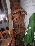 Group of Wooden Chairs in Corner (Garage)