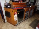 Custom Built Back Bar 128'' Tapered to 106'' in Front (Behind Bar)