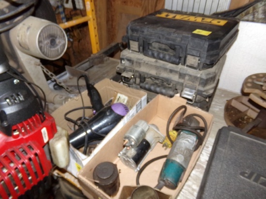 (2)) Boxes of Misc. Grinder, Starter, Blow Dryer, Plumbing Fittings and Emp