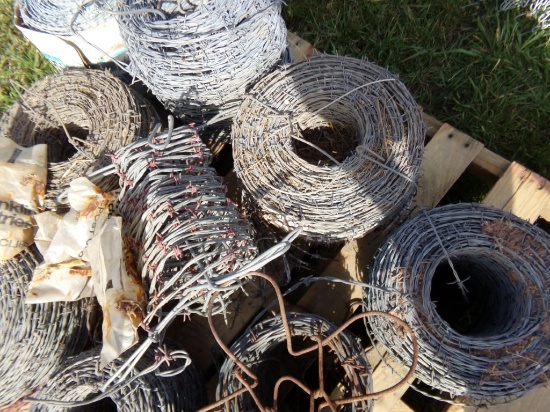 (3) Old Rolls of Barbed Wire, Some is Rusty