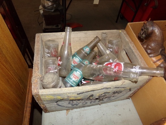 Kies Bottling Works Crate with Old Glass Soda Bottles