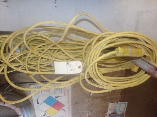 (4) Extension Cords, 12AWG, Misc. Lengths, About 50' to 100', Used, Good Sh