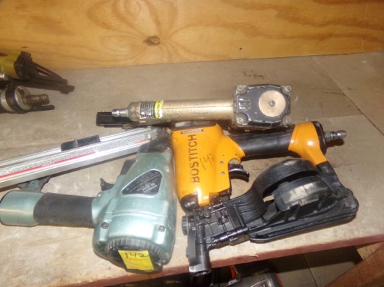 (3) Air Nailers, Bostich Coil, Duo-Fast Stapler and Metabo Strip Nailer (To