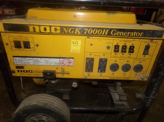 NAC Gas Generator, NGK7000H, Has Compression Honda GX390 13.0 (Bay 1)