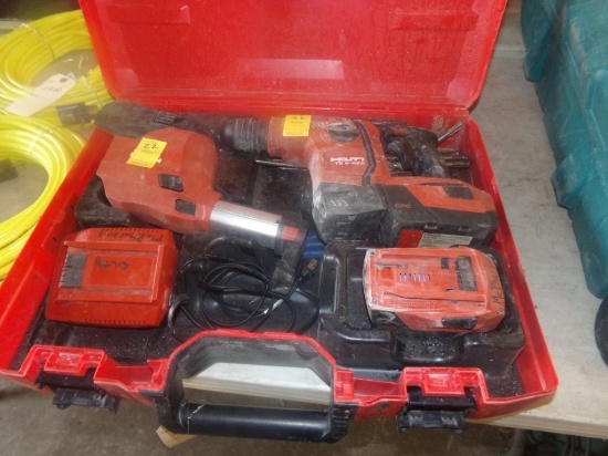 Hilti Hammer Drill TEG-A22, 22V, with (2) Batteries, Charger, Dust Control,