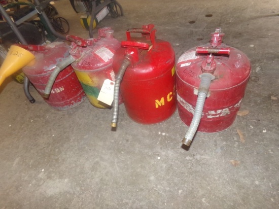 (4) 5 Gal. Safety Gas Cans (OSHA Type) (Main Shop)