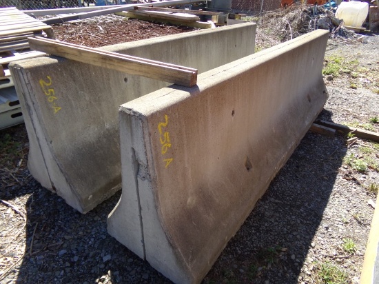 (5) Concrete Jersey Barriers, Includes (1) Tapered End Cap, 10' x 34'' Tall