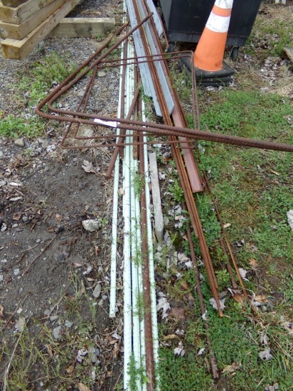 Group of Misc Rebar and Galvanized Angle Iron (Outside)