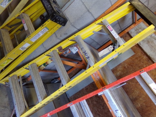 6' Yellow Fiberglass Step Ladder (Outside)