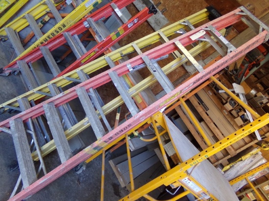 8' Orange Fiberglass Step Ladder (Outside)