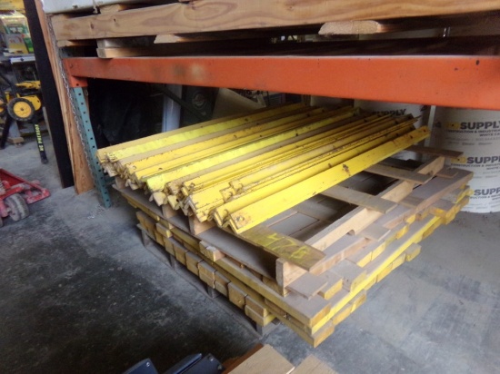 (2) Pallets With Yellow 2X4X48'' Safety Railing and Steel Angle Uprights 2'