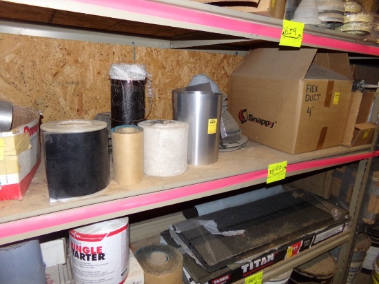 Contents Of Middle (2) Shelves - Primer, Flashing Tape, Ice Stop Tape, Ice