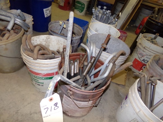 Group of (7) Buckets of Large Diameter Bolts (Parts Room)
