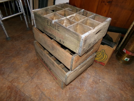 (4) Antique Wooden Beverage Crates
