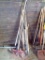 Group Of Hand Tools, Stone Rake, Round Shovel, Digging Bar, Pick Axe, Flat