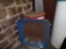 Empty 55 Gallon Drum (Had 15w-40 In It) And Blue Metal Mortar Tub, Black Pl