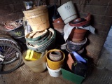 Group Of Flower Pots And Planters Along Wall (Middle Barn)