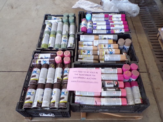 Pallet with Approx. (130) Cans of New Rustoleum 2X Spray Paint, Asst. Color