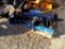 New Hydraulic Auger for Skid Steer Loader, Blue, with (3) Bits, 9'', 12'',